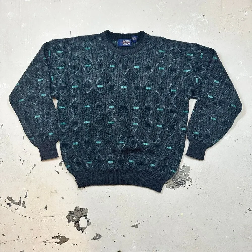 Michael Morgan Men's Blue and Black Jumper